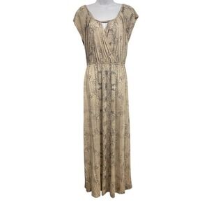 Rebecca Taylor‎ Womens Size M Maxi Wrap Dress Snakeskin Rayon Blend Keyhole Neck